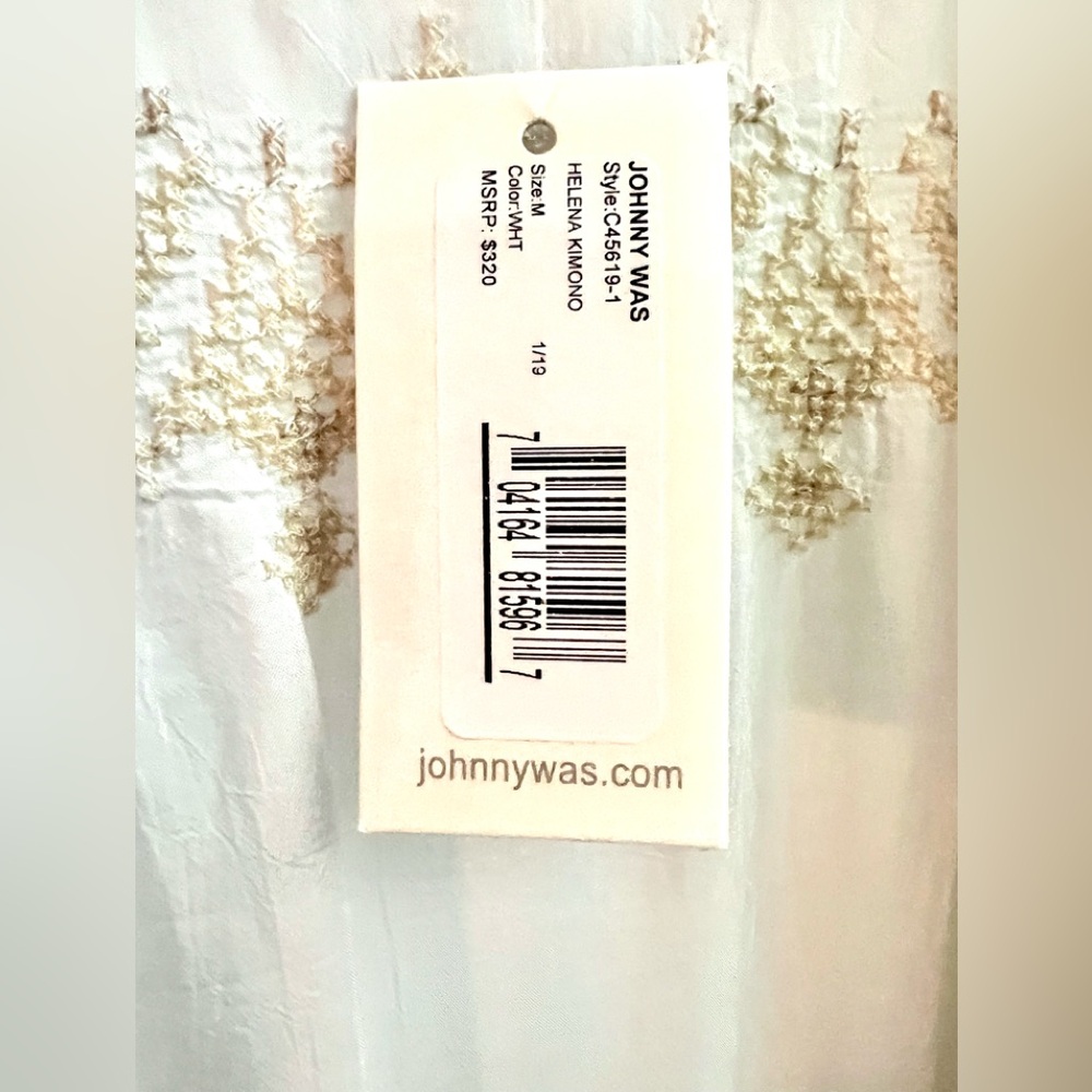 NWT Johnny Was Helena Embroidered Kimono Beach & Pool Coverup Cool Cupra M - Picture 8 of 9